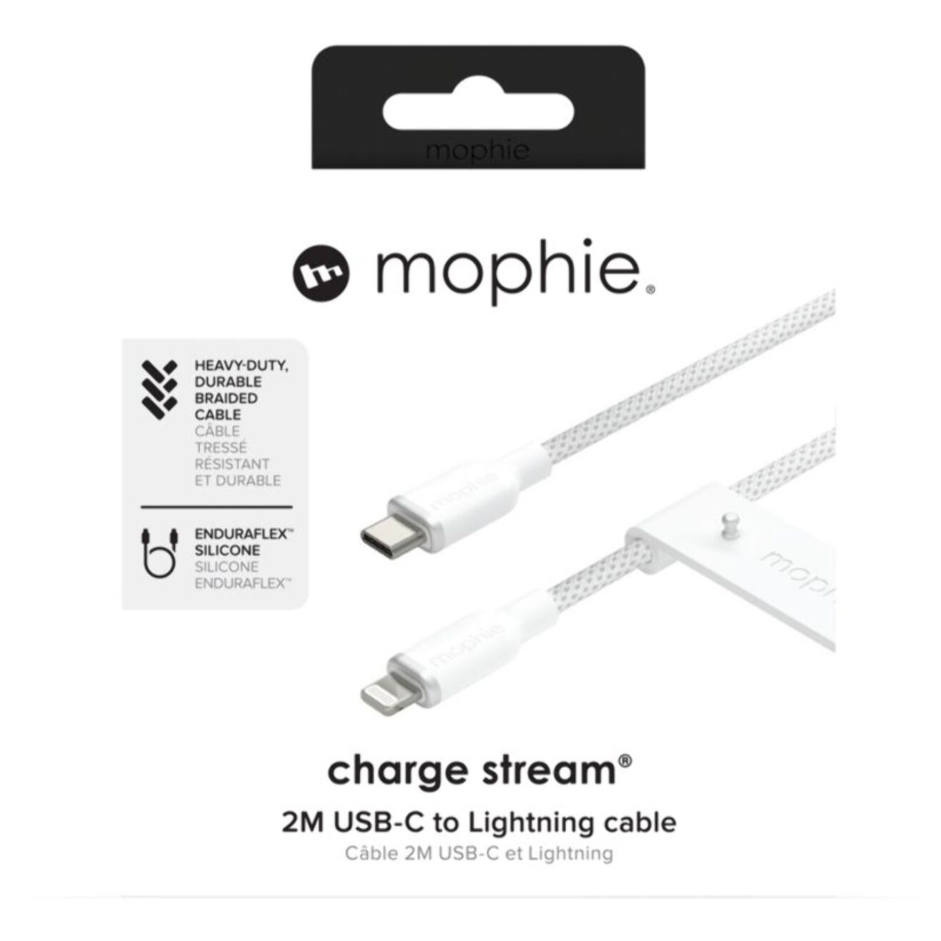 Câble de charge MOPHIE 2M USB-C vers Lightning blanc