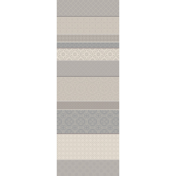 Chemin de table pur coton motif jacquard beige Mille bastides naturel