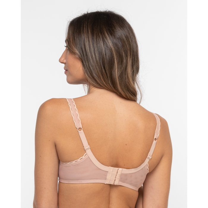 Sujetador con aros, de sujeción clásica con nuevo encaje floral, mate y femenino