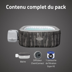 Bestway Spa gonflable carré Lay-Z-Spa Majorca HydroJet Pro 4-6 personnes