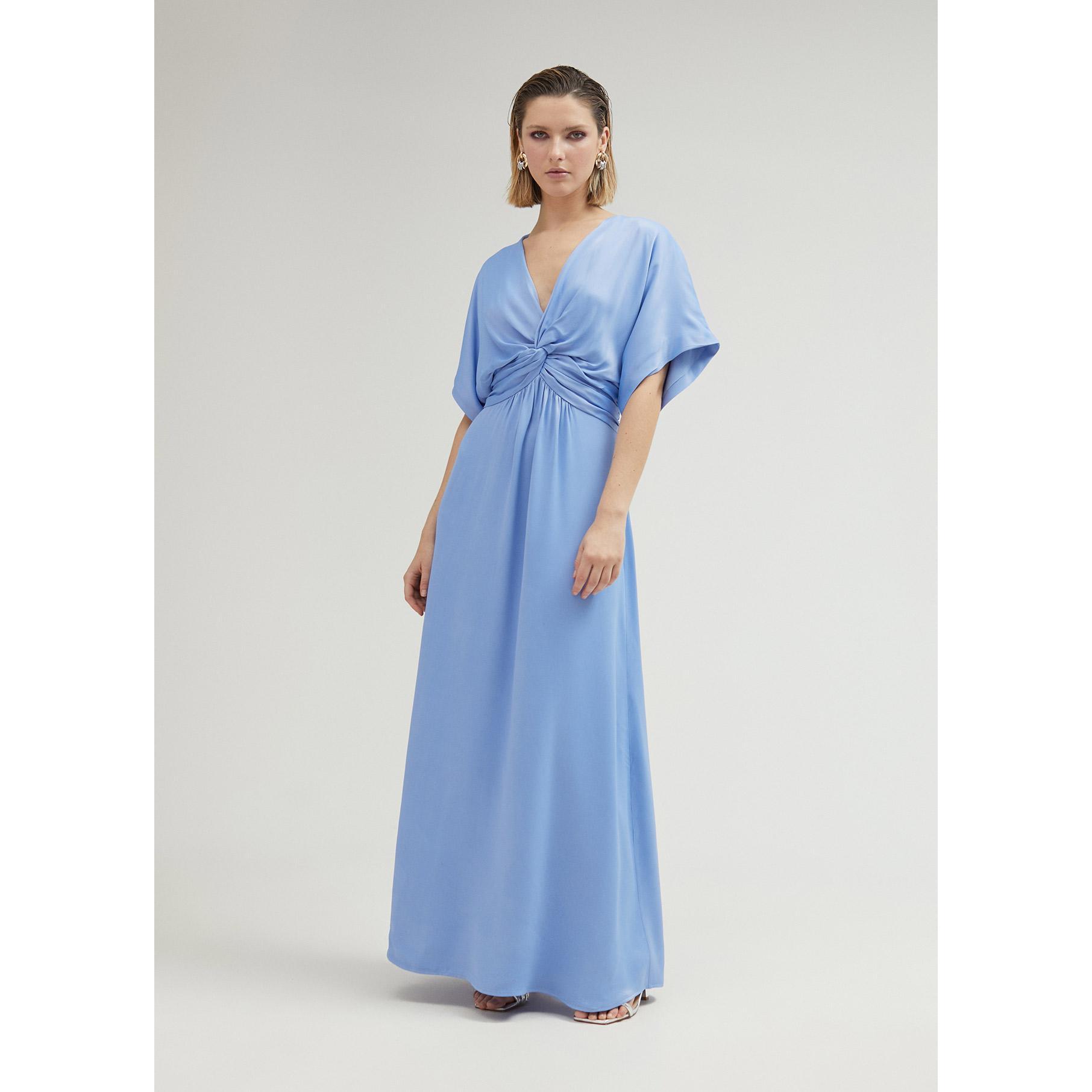 Vestito lungo con drappeggio in vita