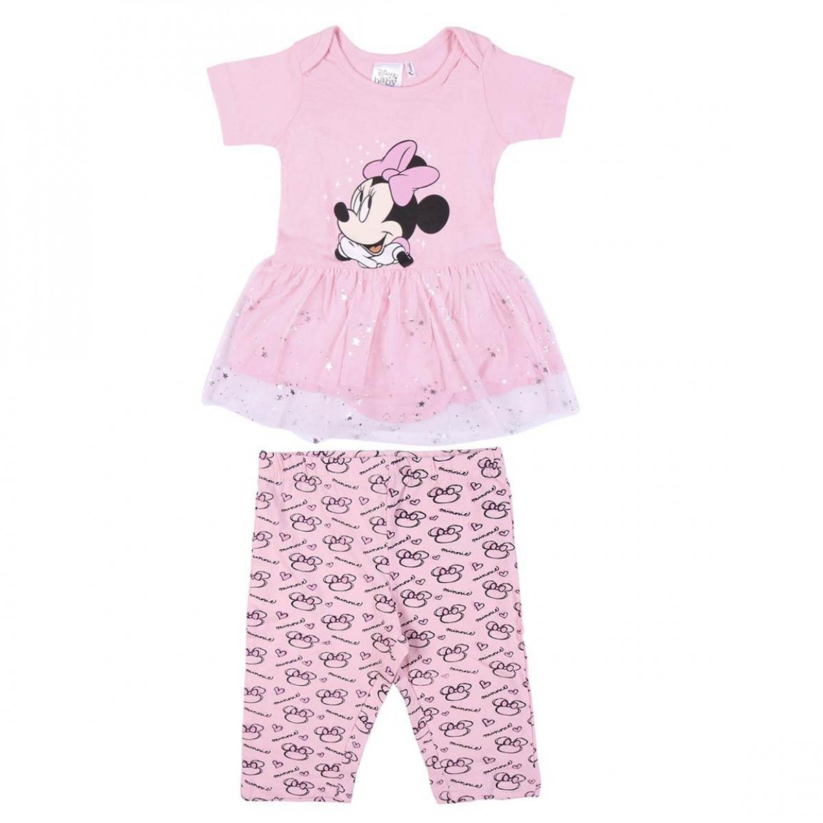 Minnie Set 2 Pezzi con Tulle e Leggings Rosa Lei Disney Multicolor