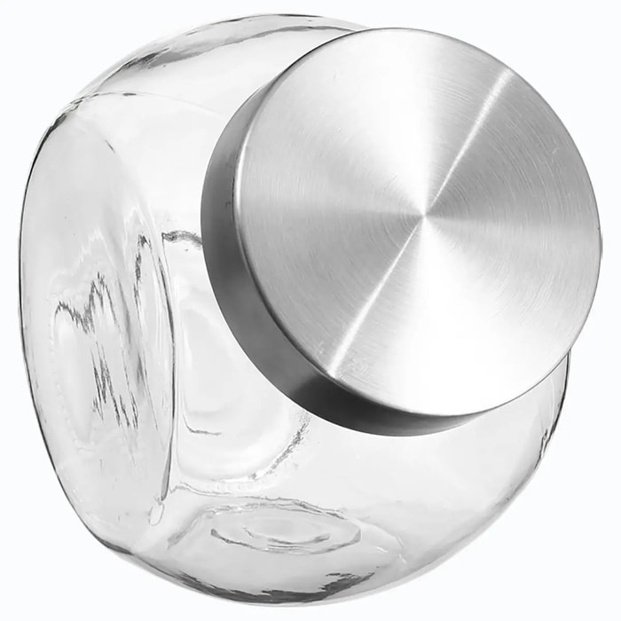 Bocal verre à bonbons couvercle inox 2,1L