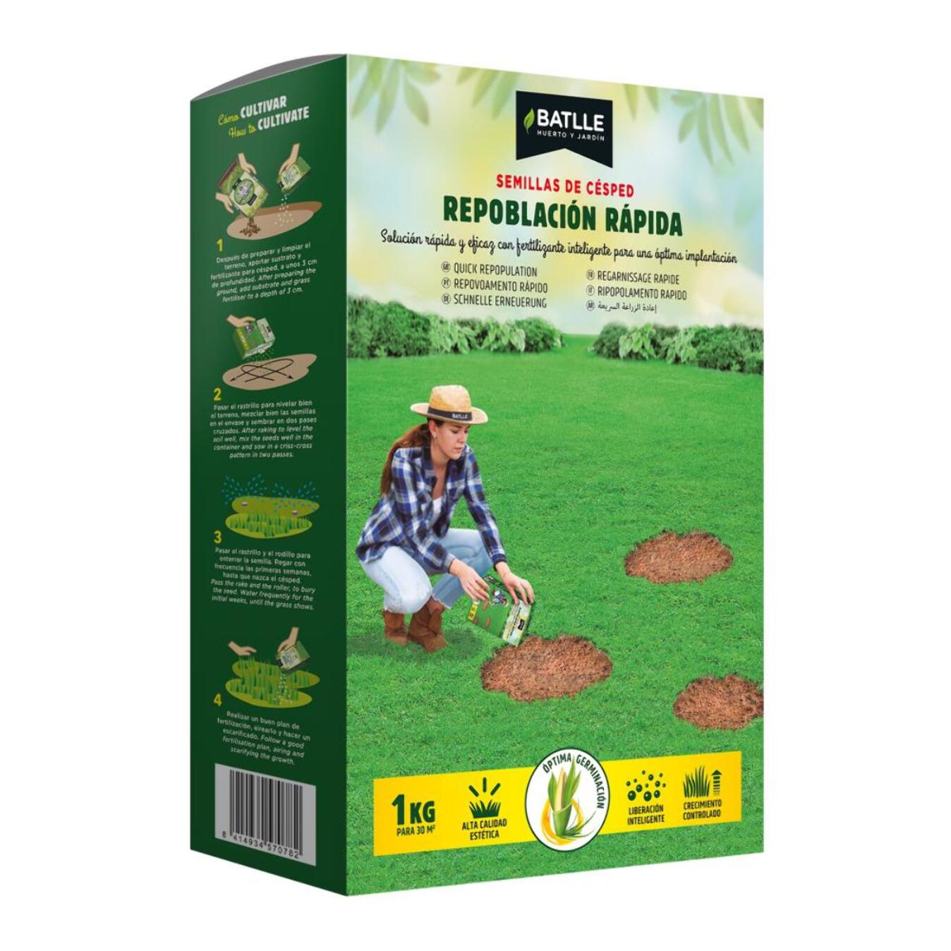 Semillas césped repoblación rápida Batlle 1 kg