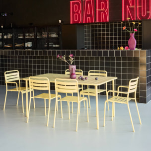 Table de jardin métal + 6 assises AMÉLIA