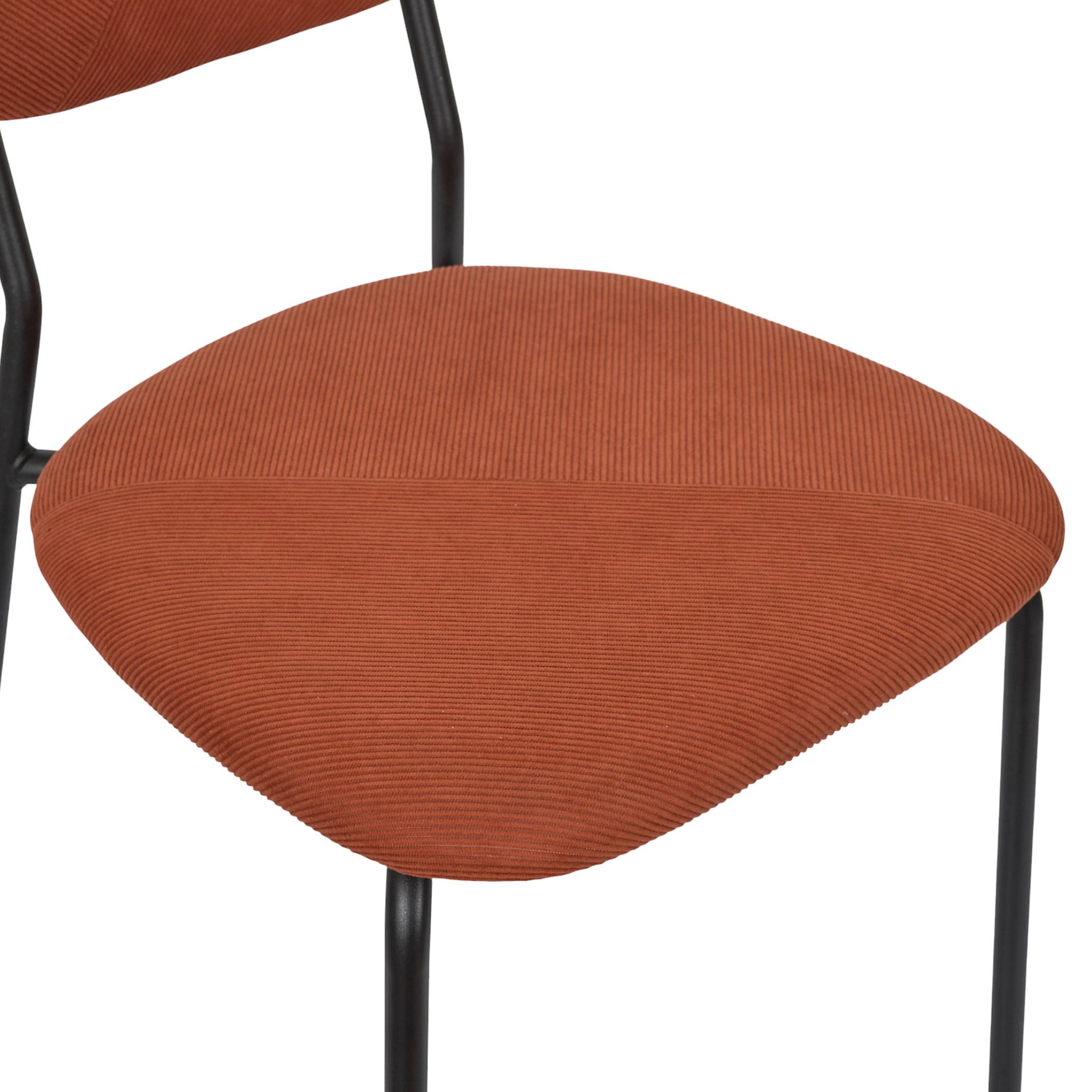 Lot de 4 Chaises - HOME DECO FACTORY - Jules - Côtelées - Confortables - Terracotta