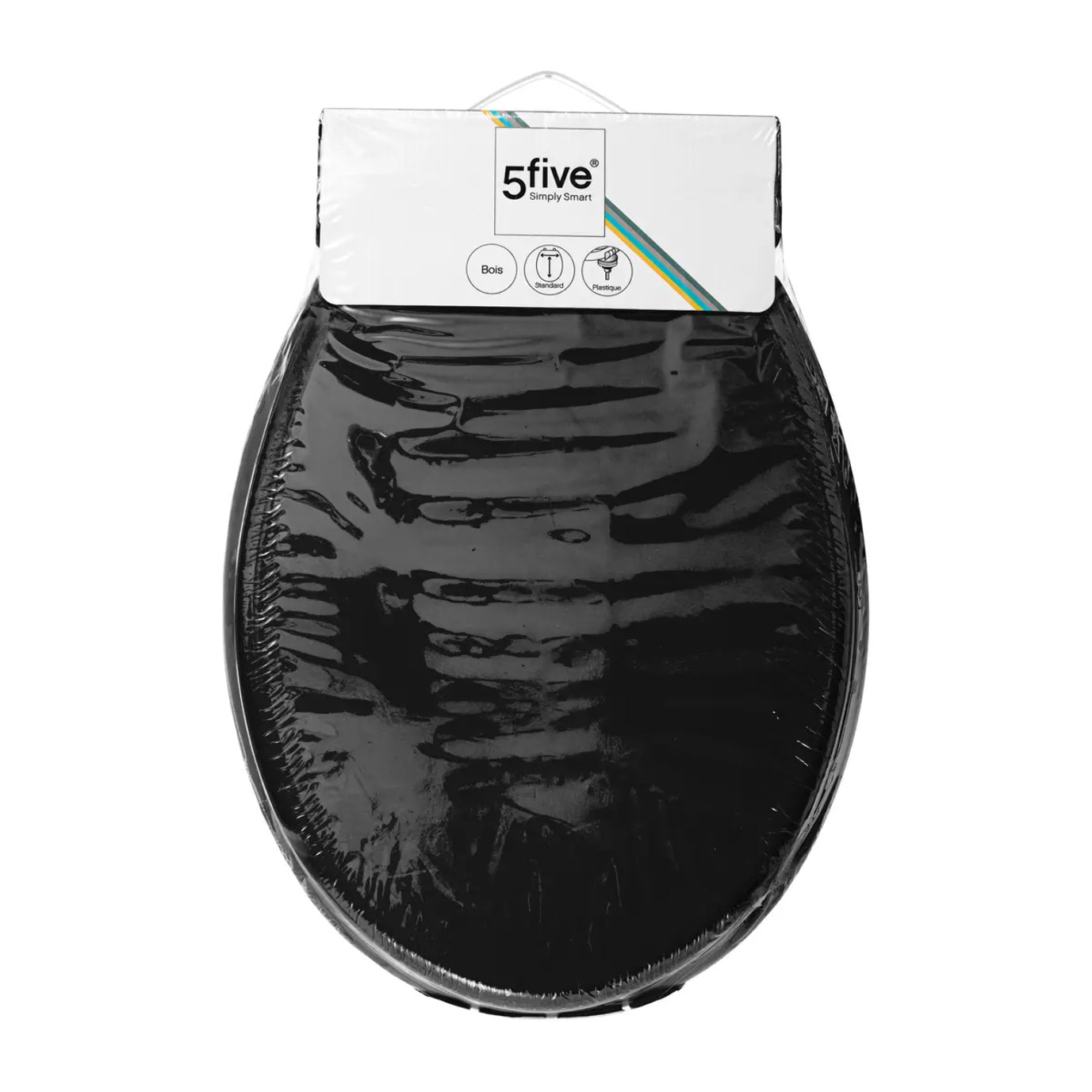 Abattant WC "Colorama" noir en bois laqué