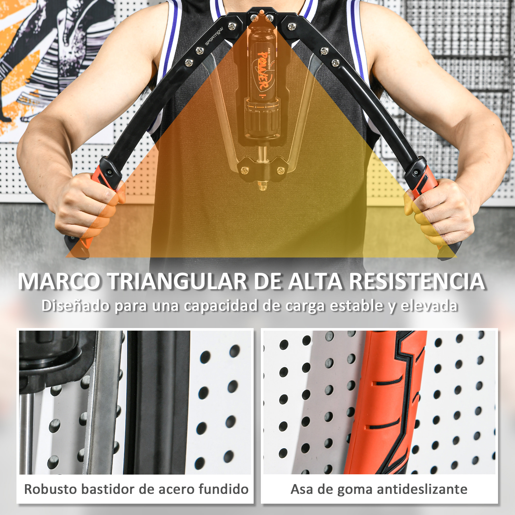 Extensor de Pecho Músculo Extensor Ajustable Ejercitador Tensores Musculación con Resistencia Ajustable 10-200 kg para Entrenamiento en Casa Oficina Viaje Negro