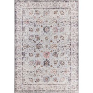 OTTOMAN - Tapis à poils courts doux à motif classique gris