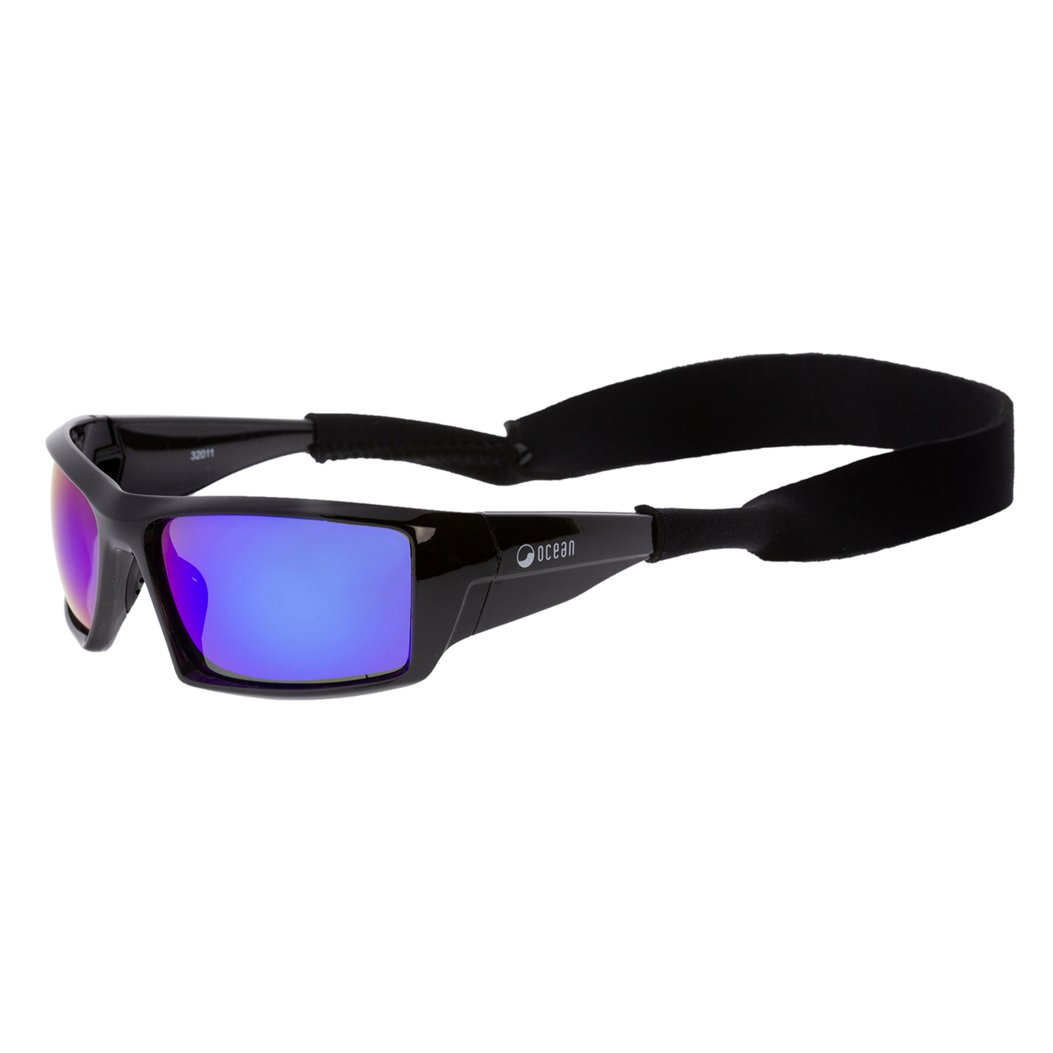 Gafas de deportes acuáticos OCEAN ARUBA - Negro mate / Revo azul