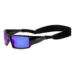 Gafas de deportes acuáticos OCEAN ARUBA - Negro mate / Revo azul