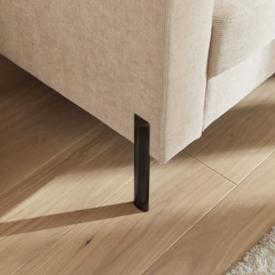 Canapé 2 places pieds métal velours côtelé BJORN