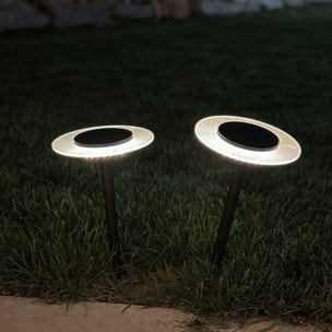 2 balises solaires à piquer UFO H35cm