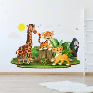 Sticker mural - Ambiance Sticker - ANIMAUX BÉBÉS D'AFRIQUE - 110x165cm