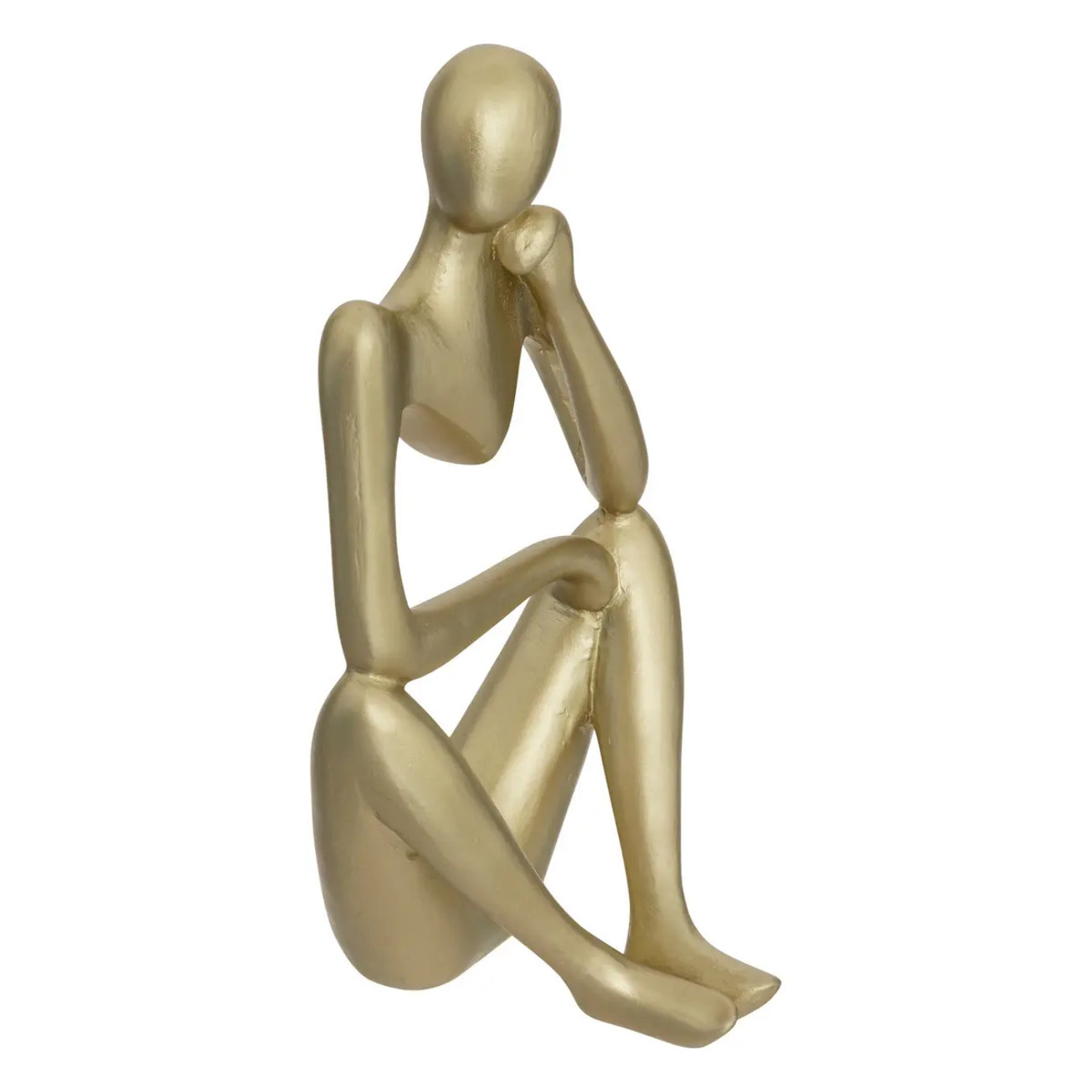 Set de 2 statuettes "Femme" en résine H17cm doré