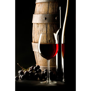 Tableau tonneau et verre de vin rouge Tableau alu Dibond