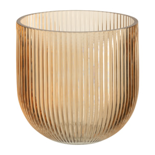 J-Line vase Rayé - verre - caramel - large