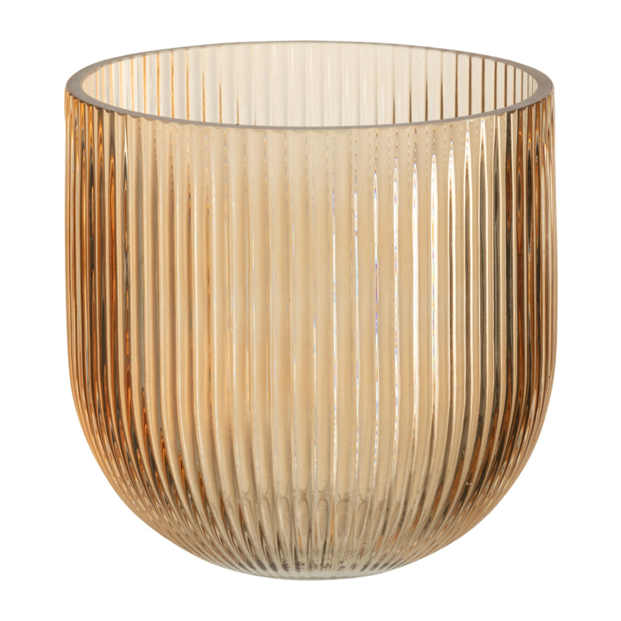 J-Line vase Rayé - verre - caramel - large