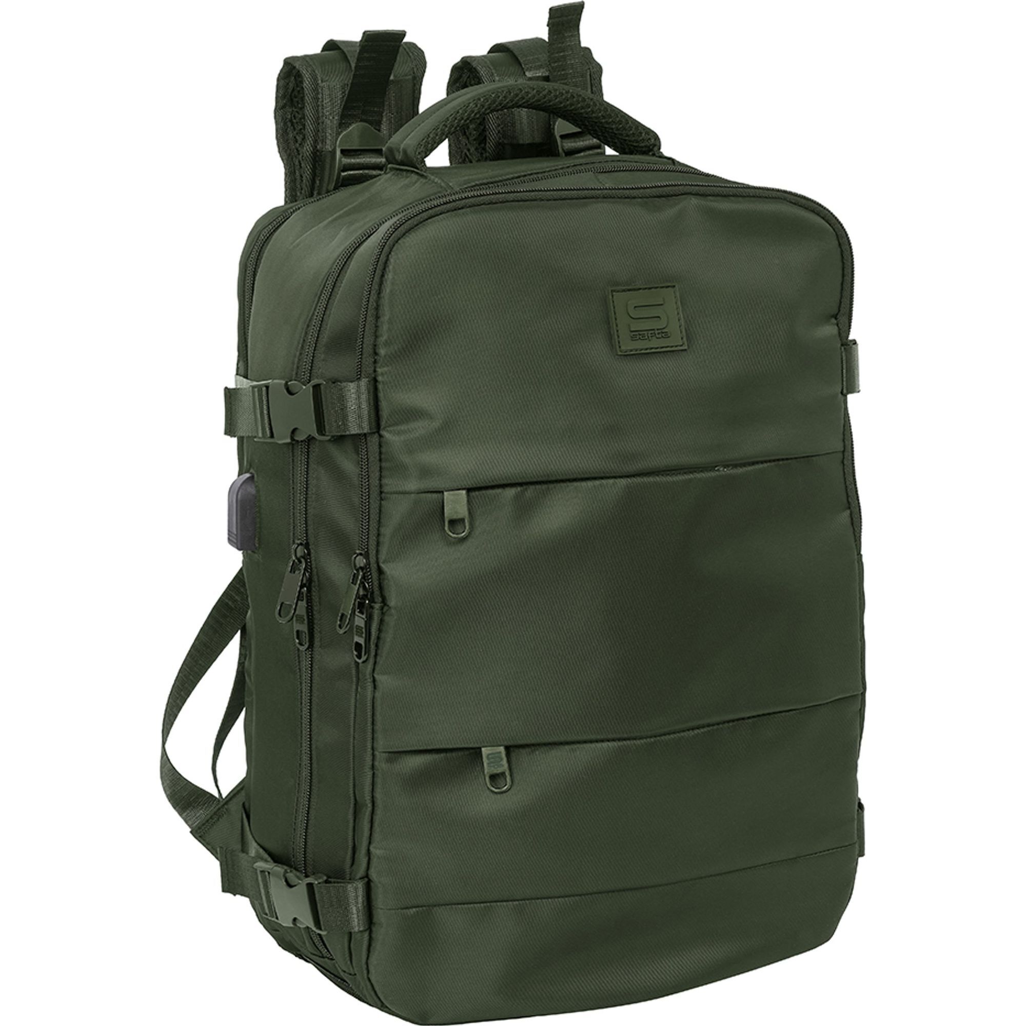 Mochila viaje cabina portatil 15,6 safta "verde"