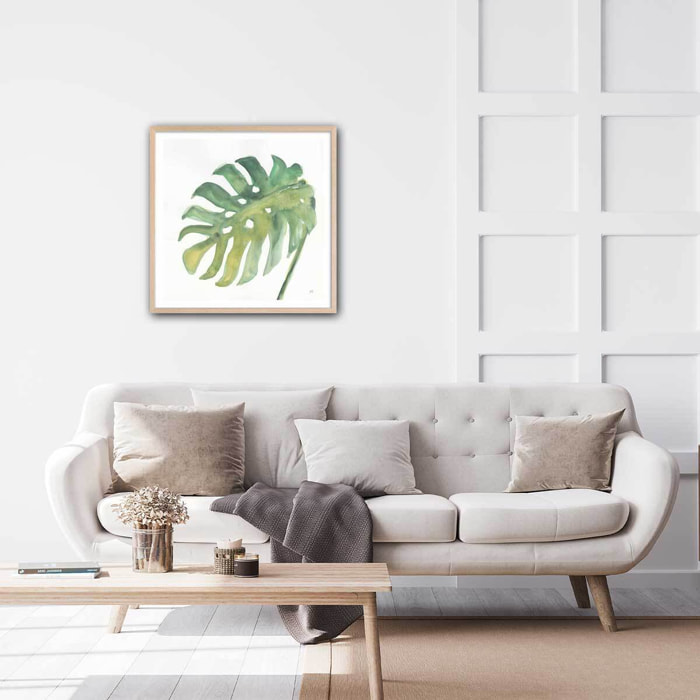 Affiche Plame watercolor Affiche + cadre en bois - Chêne