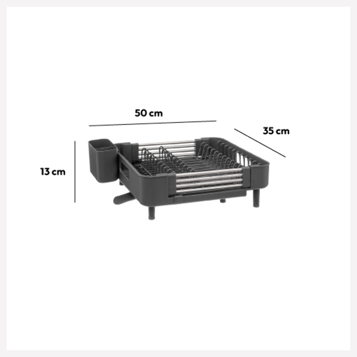 Égouttoir extensible 12 assiettes Gris Etira