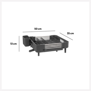 Égouttoir extensible 12 assiettes Gris Etira