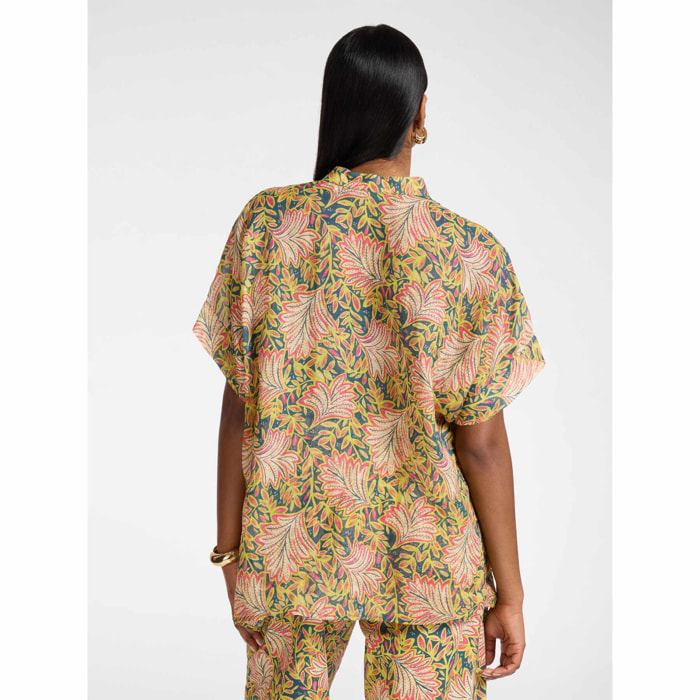 Elena Mirò - Camicia in ramié stampato - Giallo