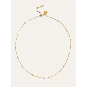 Collana Pearl Dots Acciao Placcato Oro