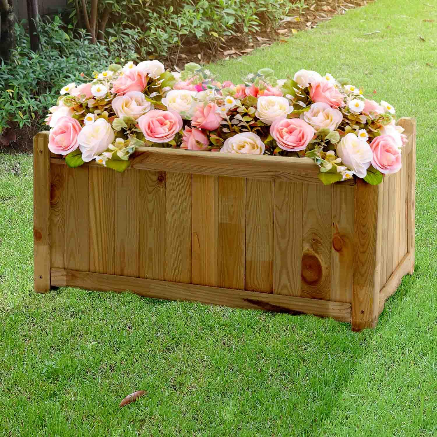 Diamante - Fioriera Giardino Legno Pino Impregnato - 80X40Cm