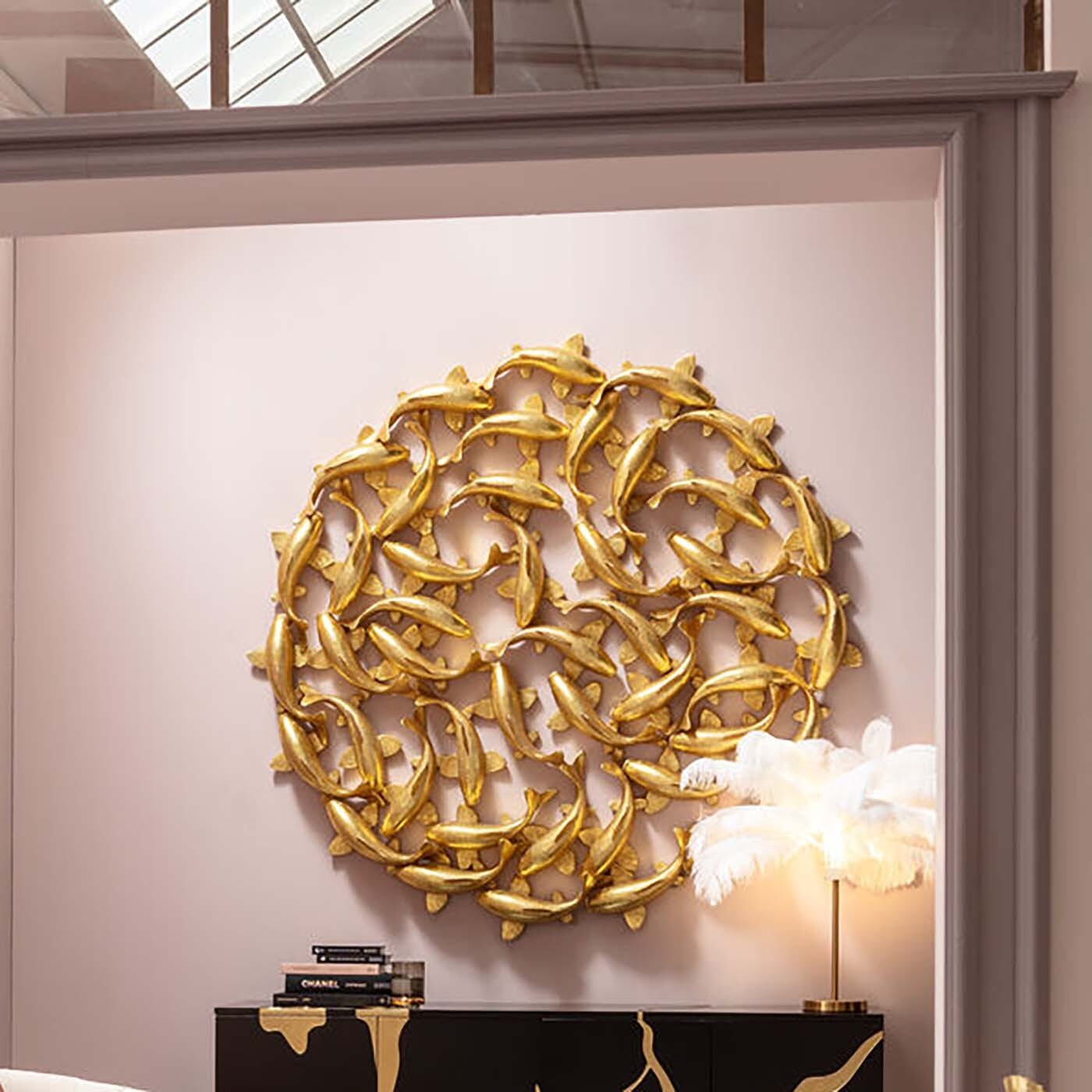 Déco murale carpes koï dorées Kare Design