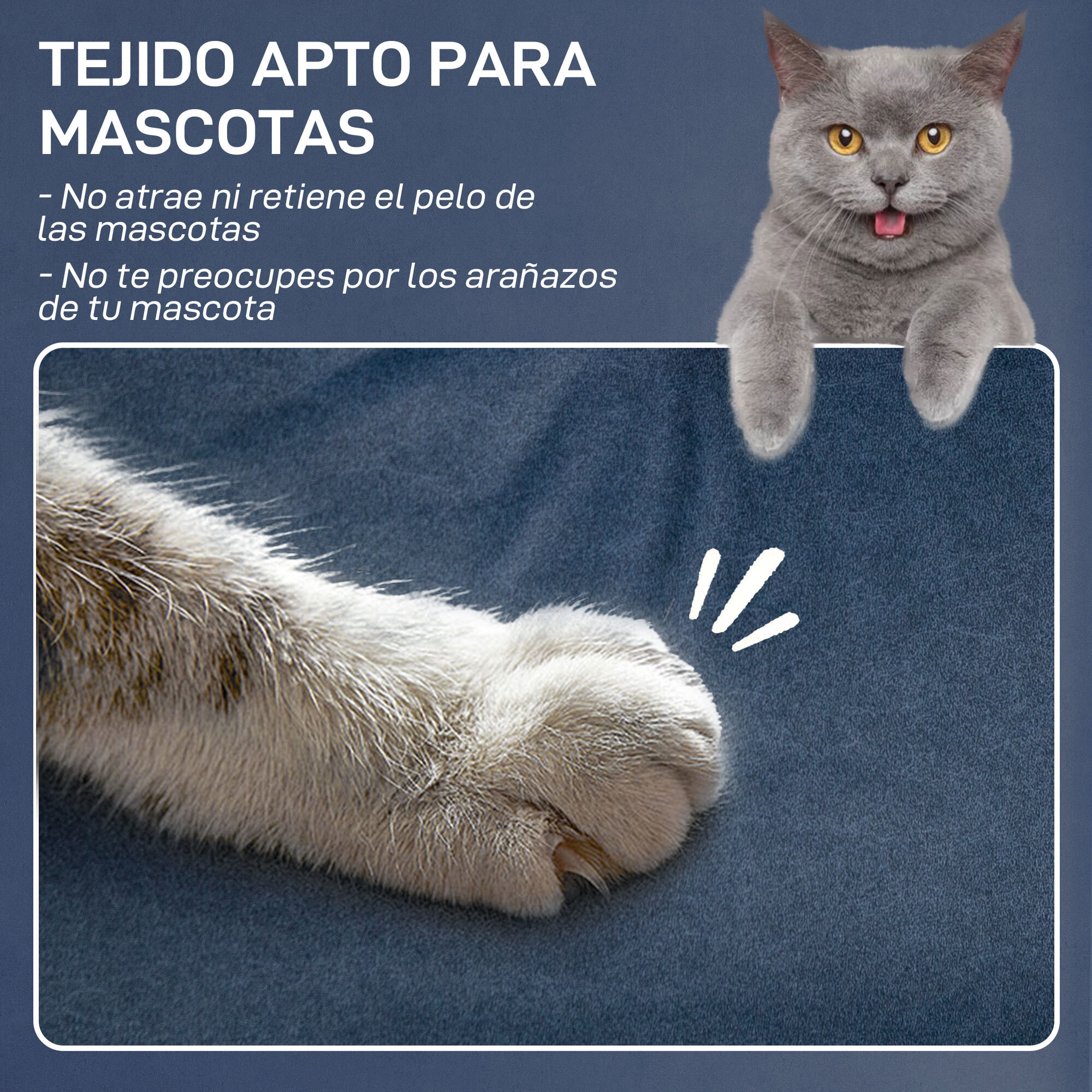 Sillón Relax Reclinable Eléctrico Sillón Reclinable Silencioso con Función Memoria Reposapiés Mando a Distancia Bolsillos Laterales Tela Apto para Mascotas para Dormitorio Salón Azul Oscuro