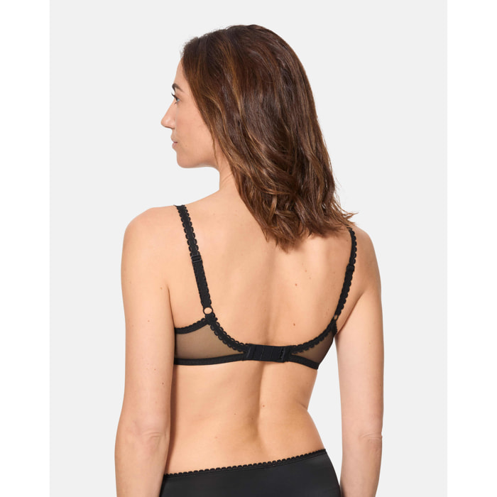 Sujetador con aros balconet de encaje reciclado