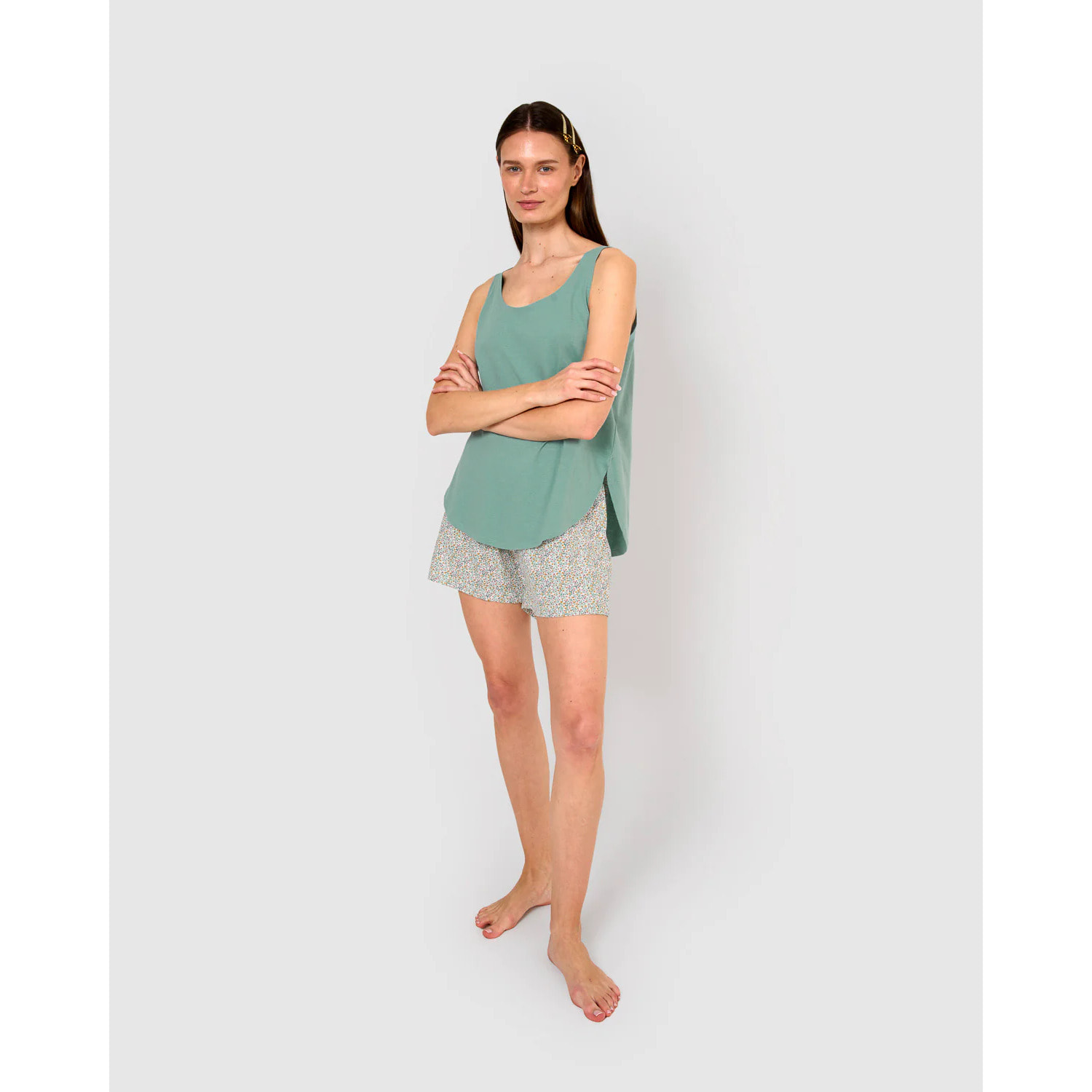 Pijama tirantes algodón clarita verde