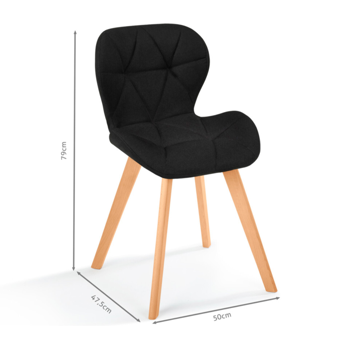 Chaises Gatsby en tissu et pieds bois