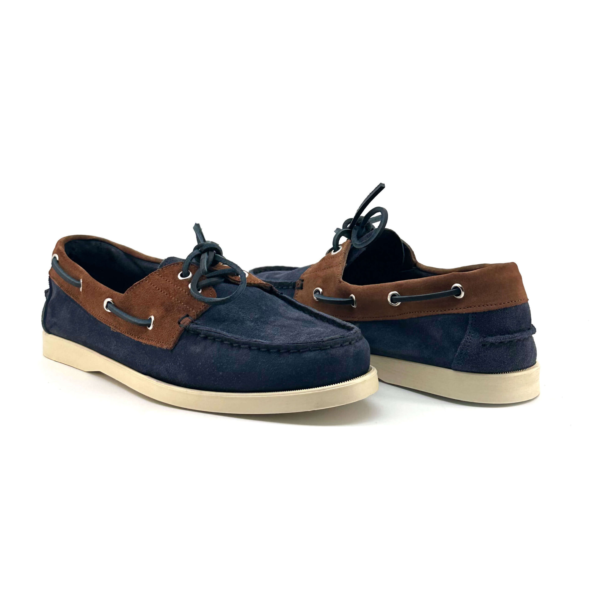 Zapatos Náuticos para Hombre - Duca di Morrone Santiago Suede Blue/Brown