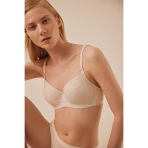 Reggiseno con ferretto non imbottito color avorio, coppe C, D ed E