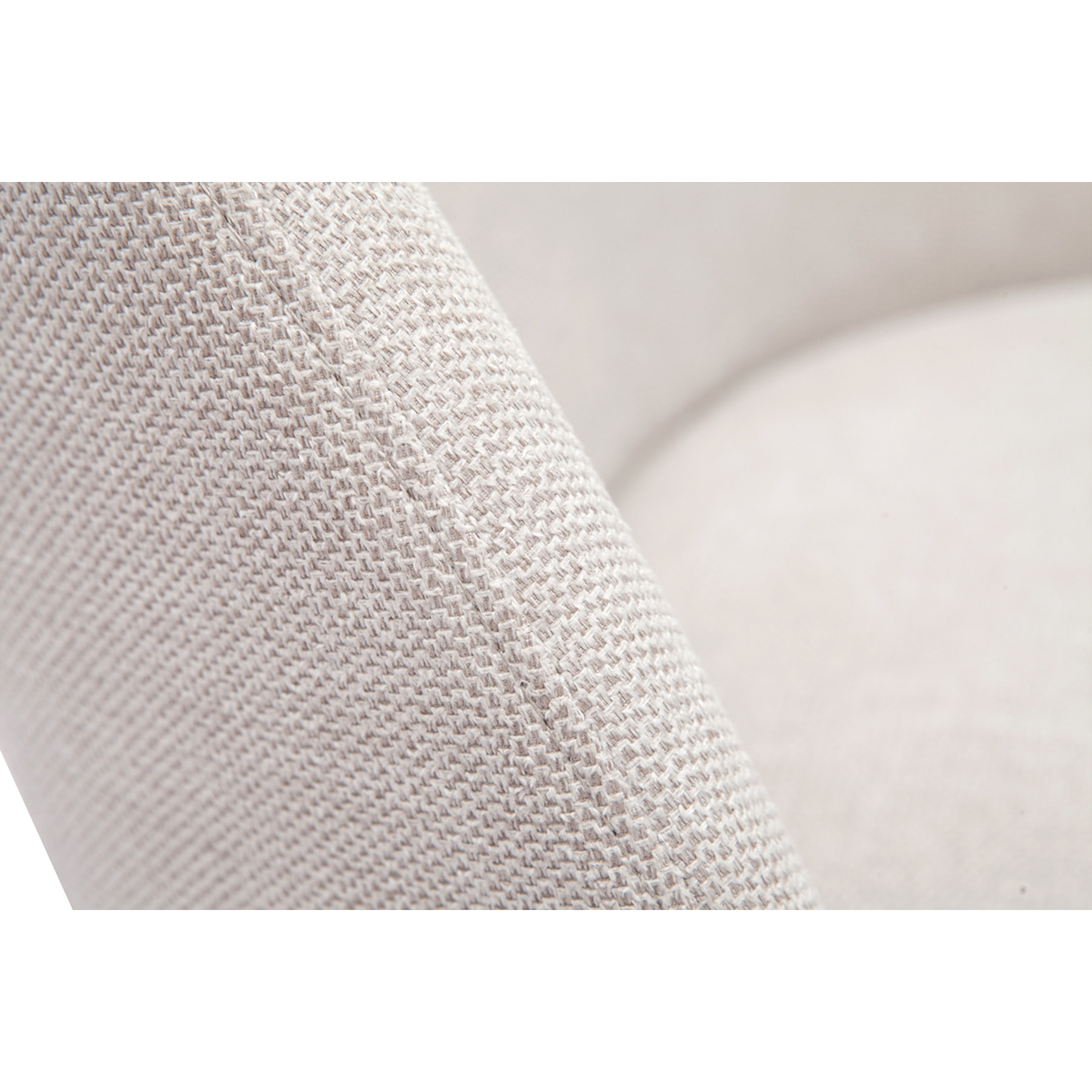 Fauteuil design en tissu effet velours texturé beige et métal noir BREGO