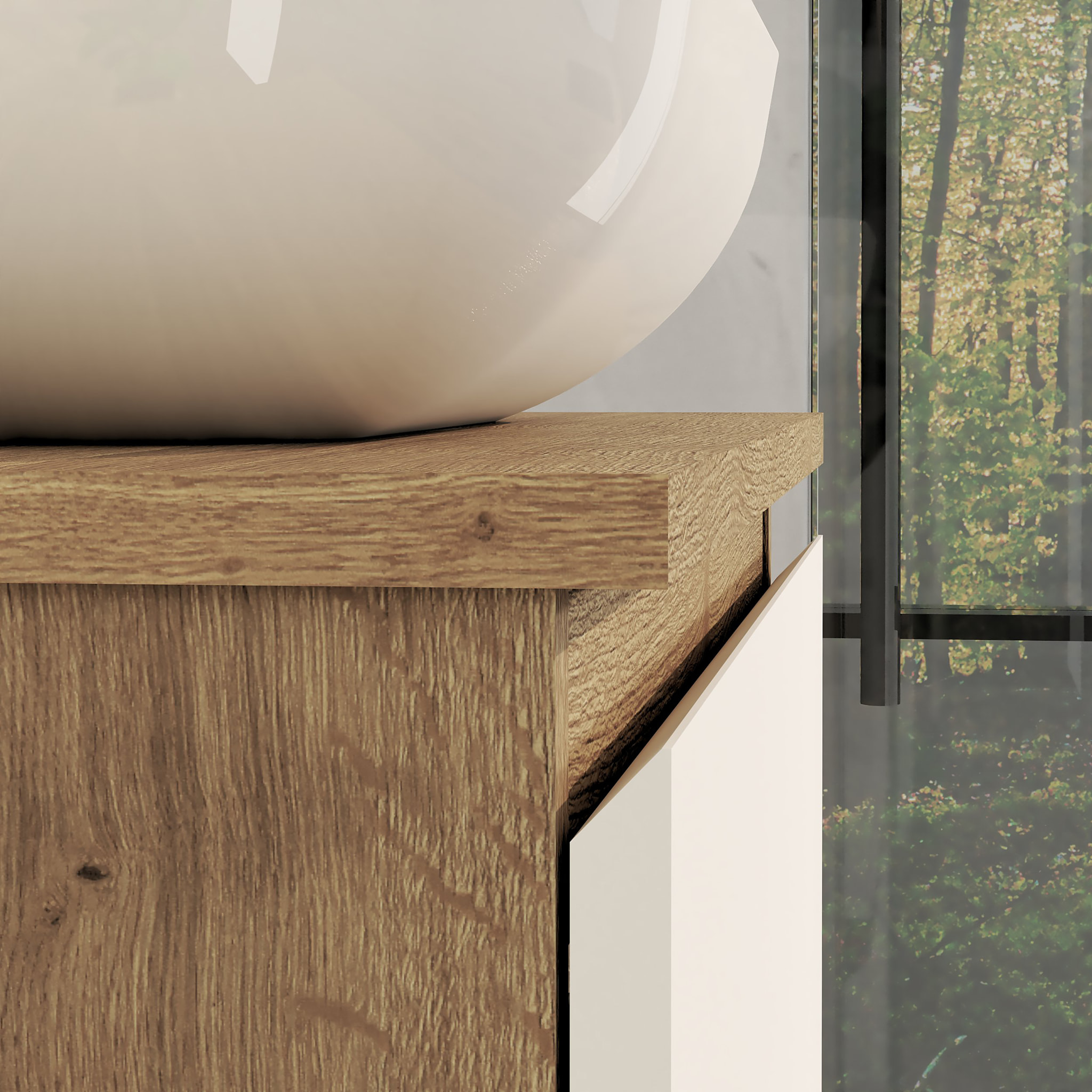 ENSEMBLE DE SALLE DE BAIN NIA | MEUBLE SUSPENDU | 60 CM BLANC | DEUX TIROIRS |LAVABO SUR PLAN | MIROIR NON INCLUS | MEUBLE MONTÉ | ALDAY