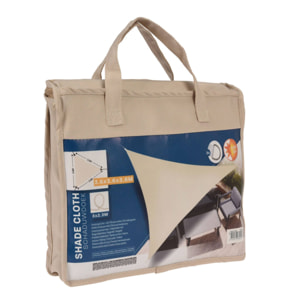 Well Home Sombrilla Triángulo de Sombra en Poliéster 36x36x36cm, Crema UPF 50+ con Ganchos de Metal y Bolsa de Transporte