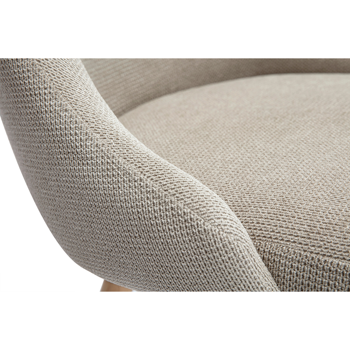 Chaises scandinaves en tissu chenille beige et bois clair (lot de 2) HASTA