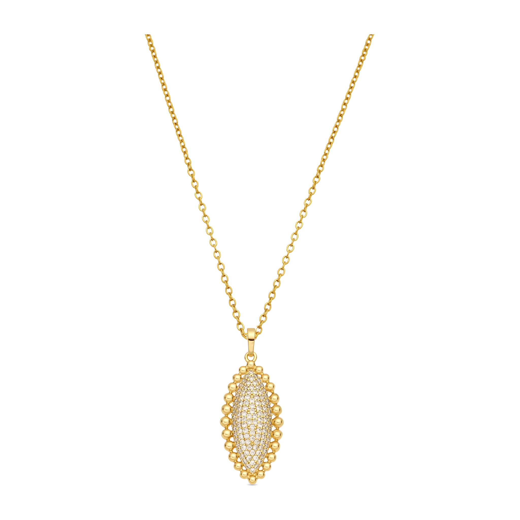 Collar de Aleación de Metal y Circonita Brillante acabado en oro amarillo de 18k
