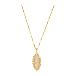 Collar de Aleación de Metal y Circonita Brillante acabado en oro amarillo de 18k