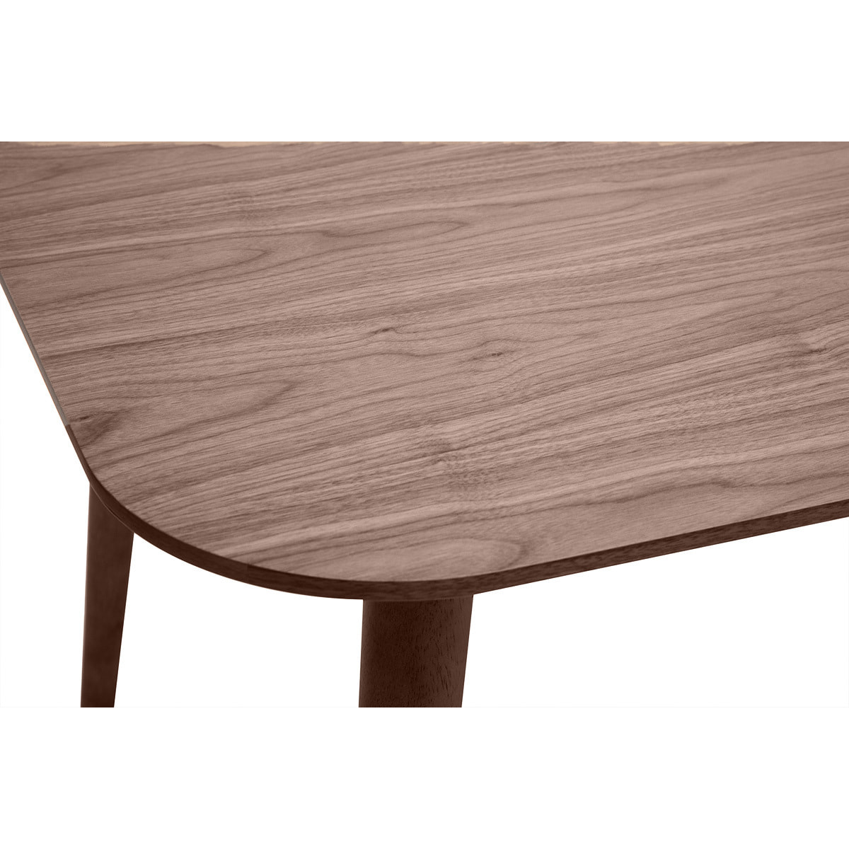 Table extensible rallonges intégrées rectangulaire en bois foncé noyer L140-170 cm ANK