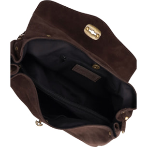 Borsa a mano da donna Made in Italy - Modello Zelia Elite - Pelle scamosciata - 37.0 x 22.0 x 15.0 cm