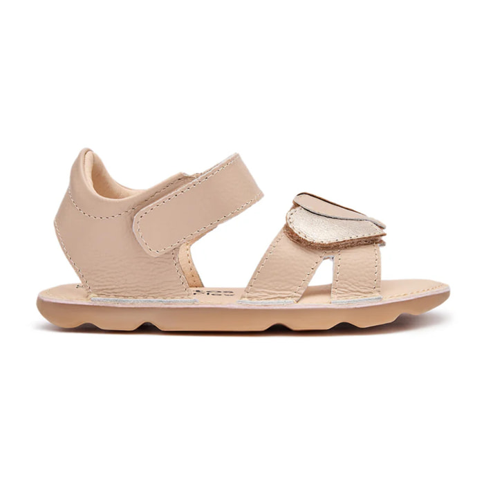 Sandalias de Niña de Napa Barefoot Goflex en Beige
