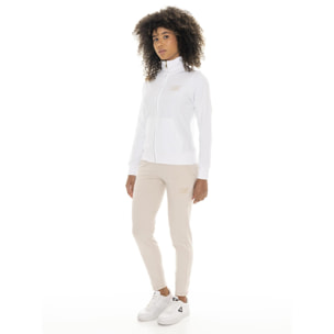 Tuta da donna in cotone non garzato con colletto e zip Leone Chic Gold