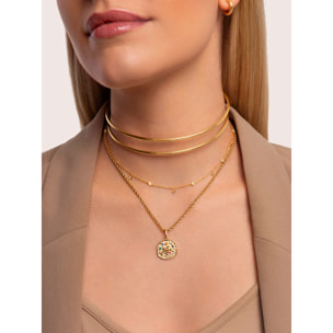 Choker Double Ring Baño Oro