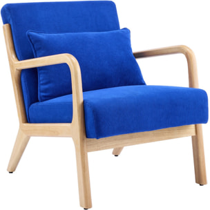 Fauteuil en bois et velours côtelé - LANNA