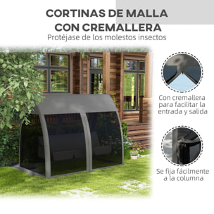 Balancín de Jardín de 3 Plazas Convertible en Cama Columpio Jardín Exterior con Mosquitera Estructura de Metal Carga 300 kg 240x140x197 cm Gris