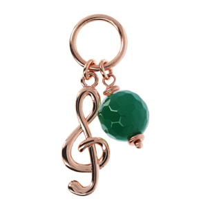 Pendente Chiave di Violino con Sfera in Agata Verde